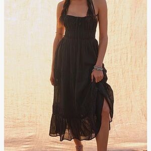 Never worn black flowy dress
